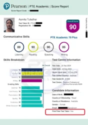 Pte Academic Certificate