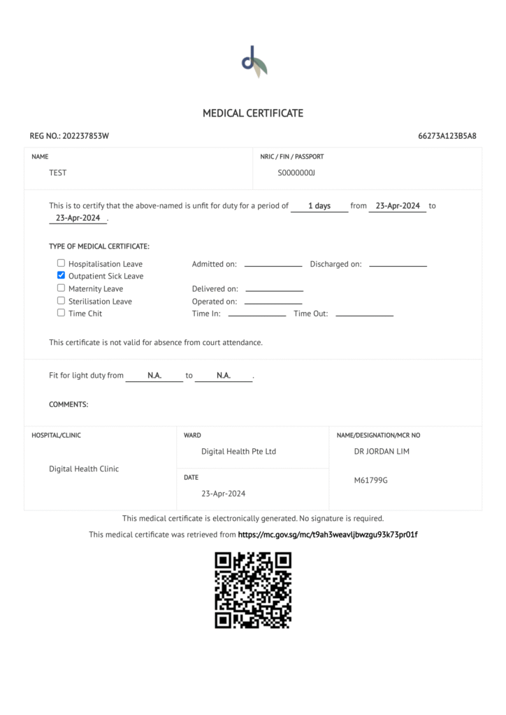 Pte Medical Certificate